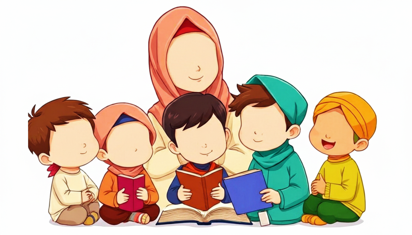 Children learning illustration